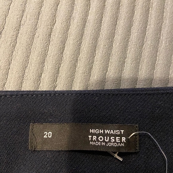 Navy high waisted wide leg trouser - Picture 7 of 7